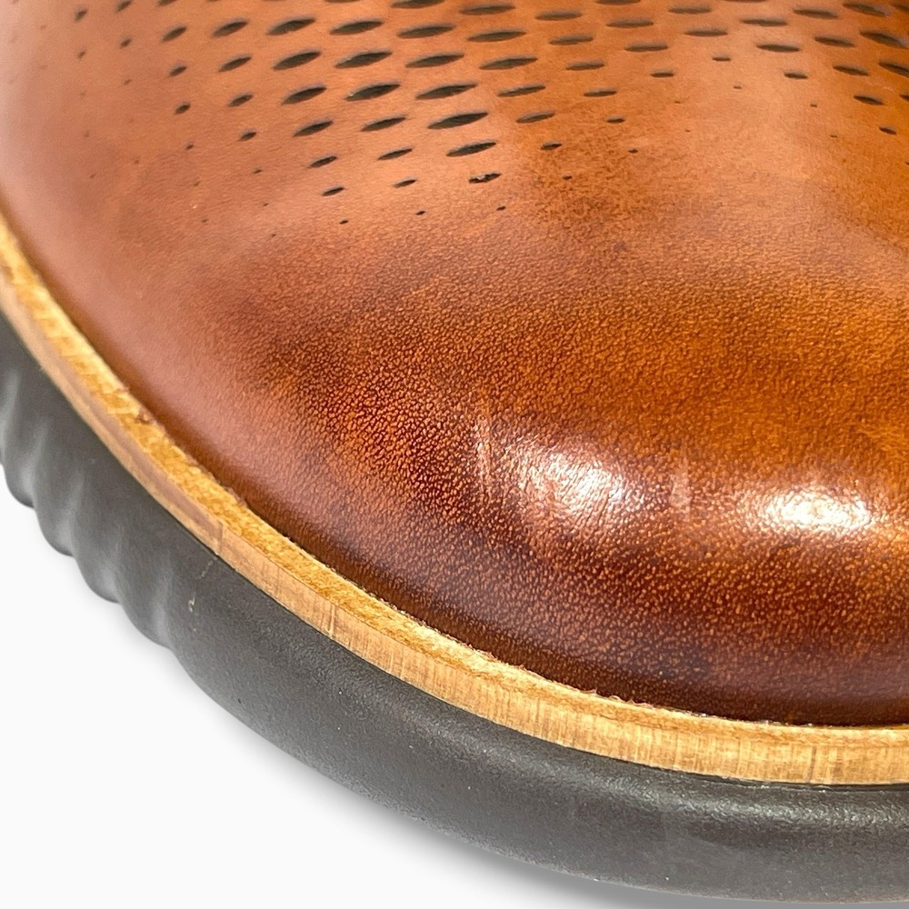 Cole Haan Men 2.ZeroGrand Laser Wingtip Oxford British Tan Java C25351 Size 10.5 - Picture 8 of 12